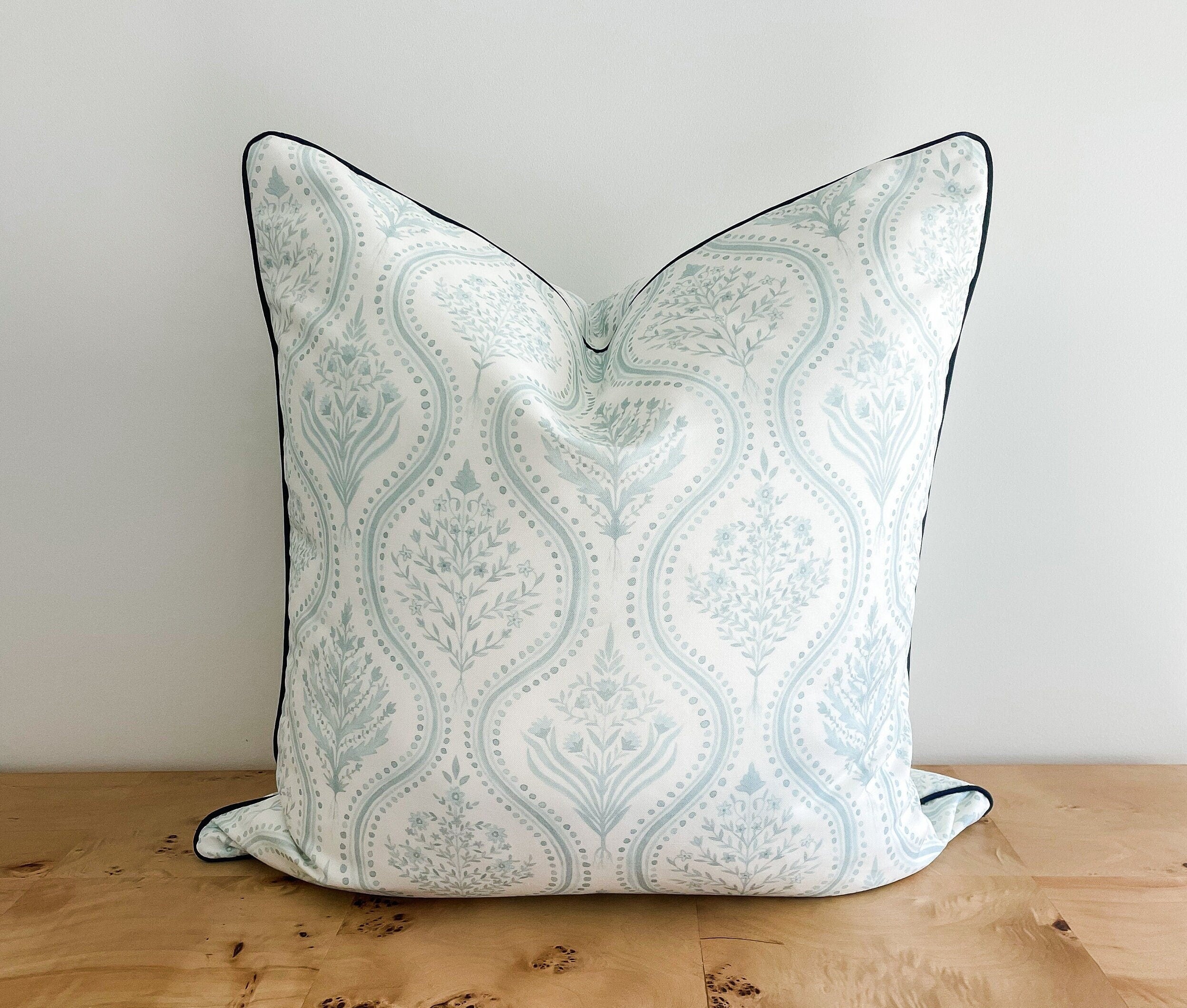 Danika Herrick Monticello Floral Block Print Pillow Cover - Grandmillennial Decor