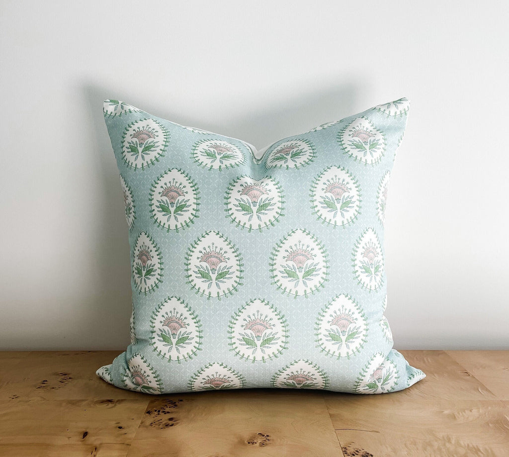 Danika Herrick Daphne Floral Block Print Pillow Cover - Grandmillenial Decor