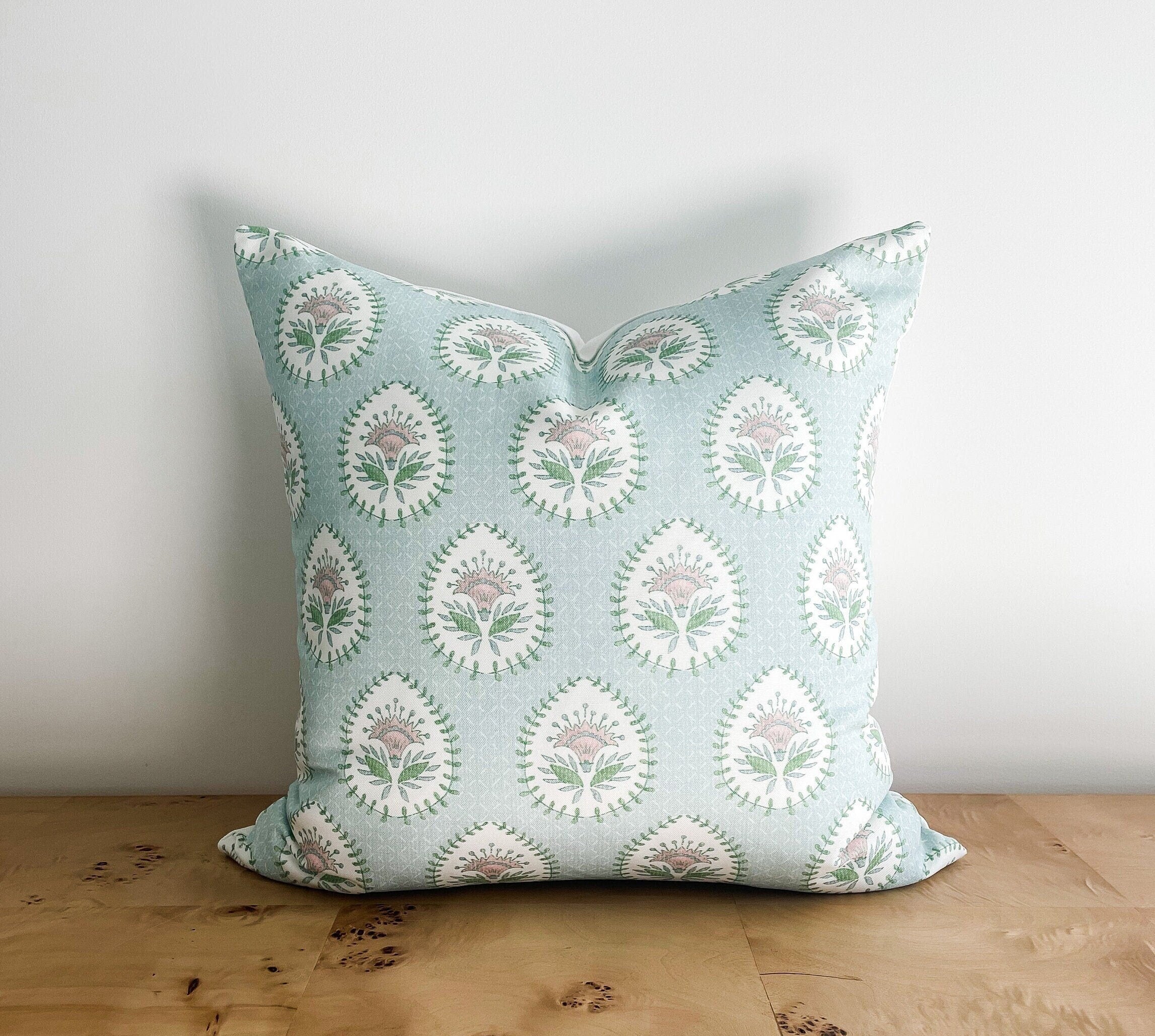 Danika Herrick Daphne Floral Block Print Pillow Cover - Grandmillenial Decor
