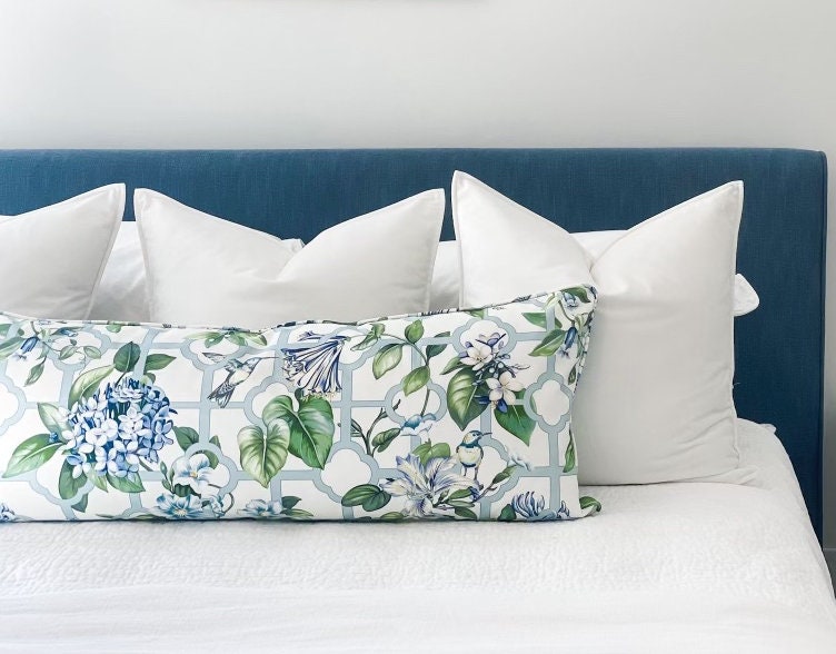 Treillage Serene Sky Floral Pillow Cover - Grandmillenial Decor