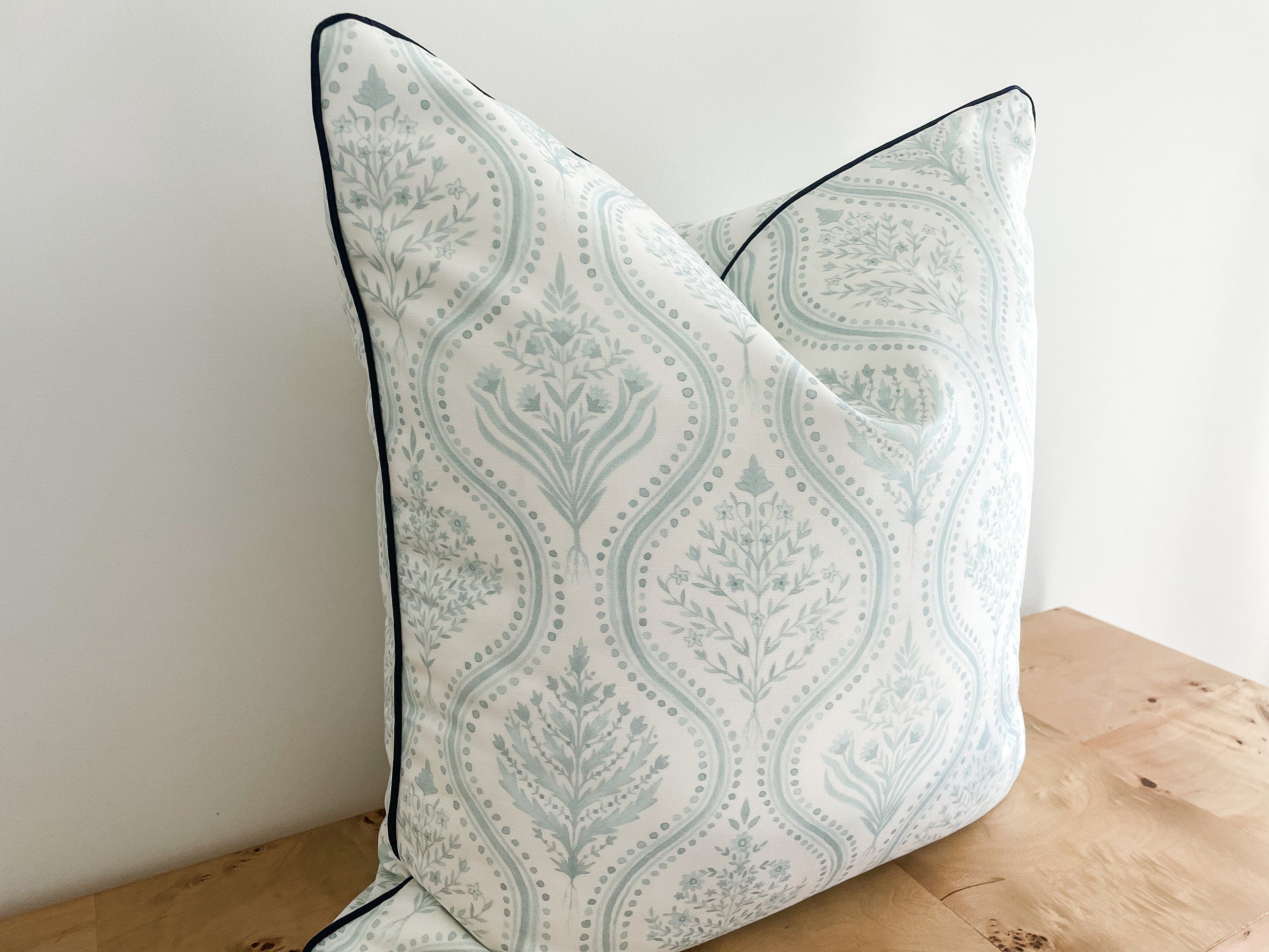 Danika Herrick Monticello Floral Block Print Pillow Cover - Grandmillennial Decor
