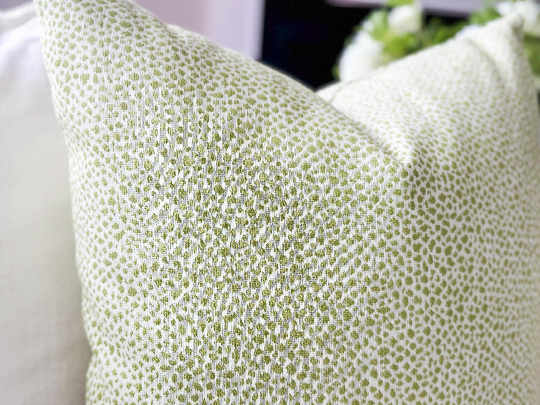 Ballard Tully Pear Indoor Outdoor Animal Print Dot Pillow Cover - Grandmillennial Coastal Decor