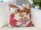 Hamilton Himalaya Tigers Dragon Pillow Cover in Natural - Grandmillennial Chinoiserie Decor