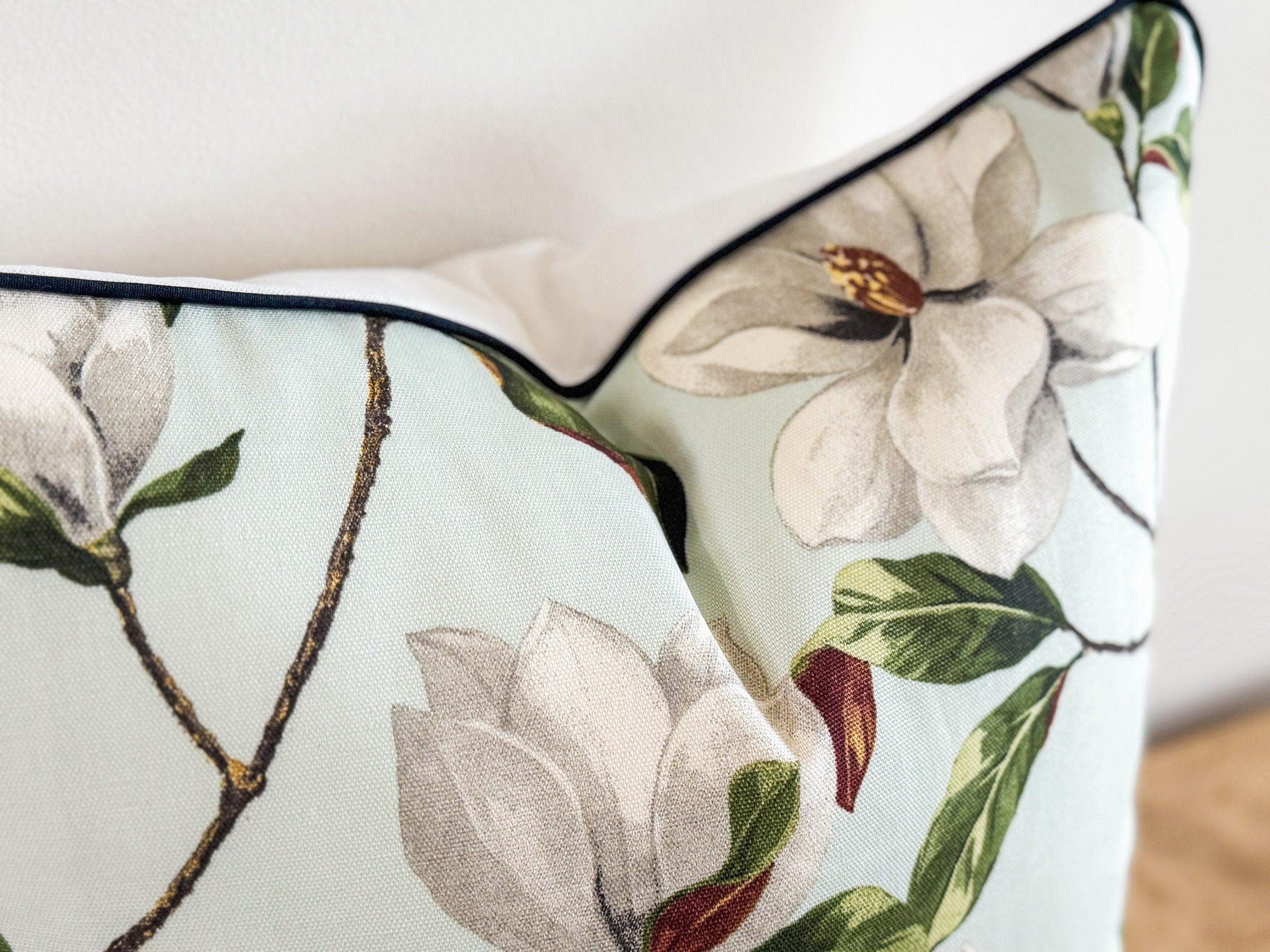 Covington Magnolia Floral Pillow Cover - Farmhouse Decor