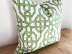 Imperial Jade Trellis Pillow Cover - Chinoiserie Grandmillennial Decor