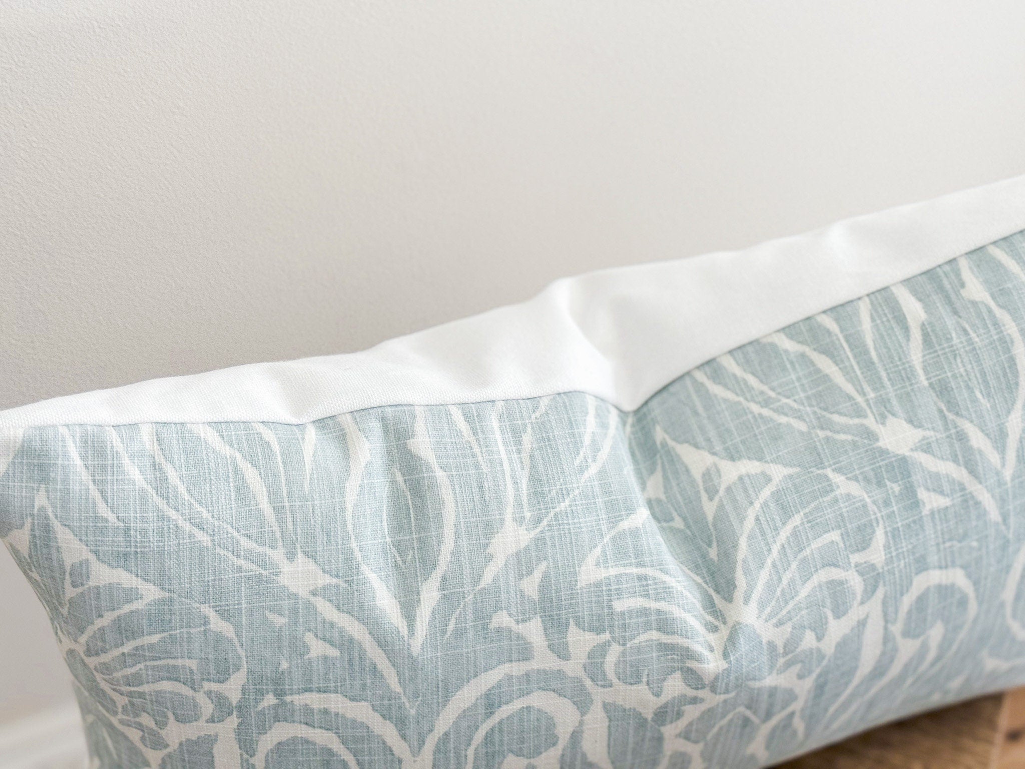 Blue Paisley Floral Pillow Cover - Modern Farmhouse Decor
