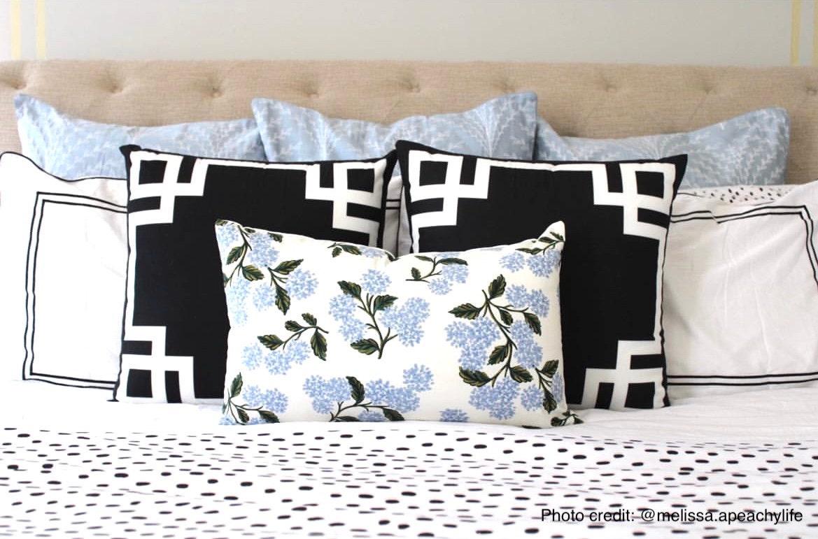 Rifle Paper Co. Hydrangea Floral Pillow Cover in White - Grandmillennial Decor