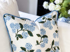 Rifle Paper Co. Hydrangea Floral Pillow Cover in White - Grandmillennial Decor