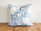 Serena & Lily Blue Deauville Floral Indoor Outdoor Pillow Cover - Coastal Grandmillenial Decor