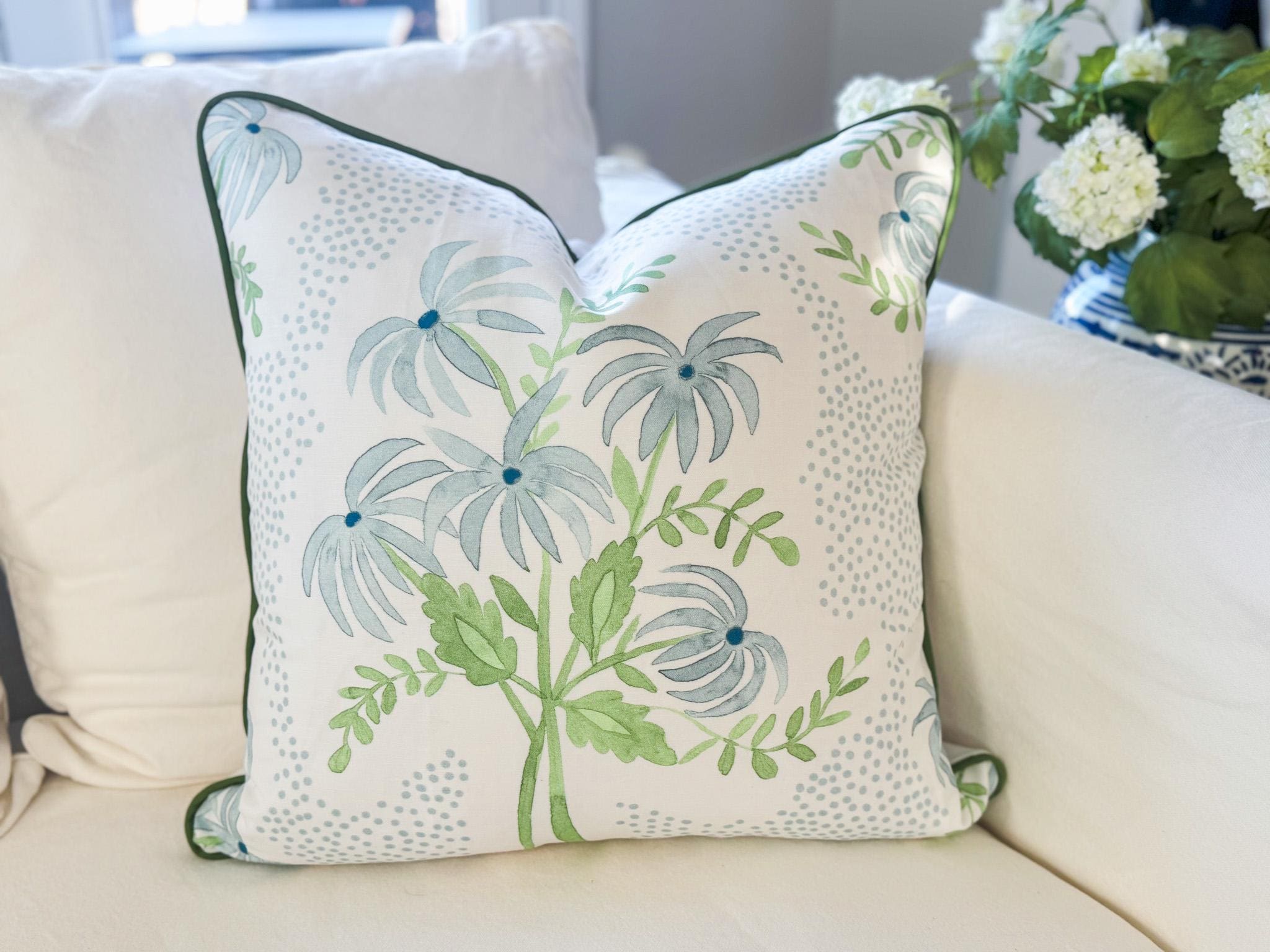 Danika Herrick Pearl's Bouquet Floral Pillow Cover - Coastal Grandmillenial Decor