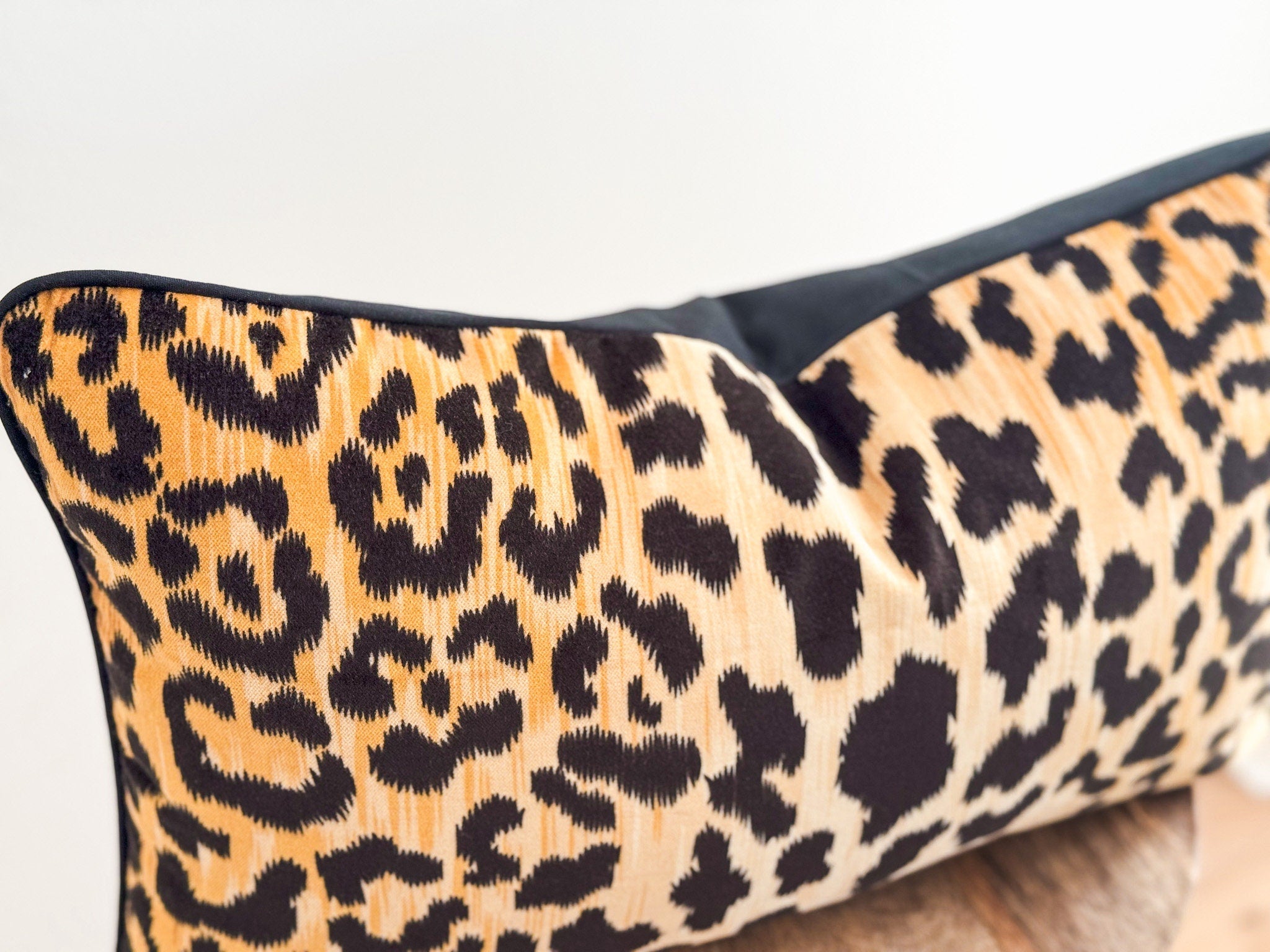 Ballard Velvet Cheetah Animal Print Pillow Cover - Grandmillennial Decor