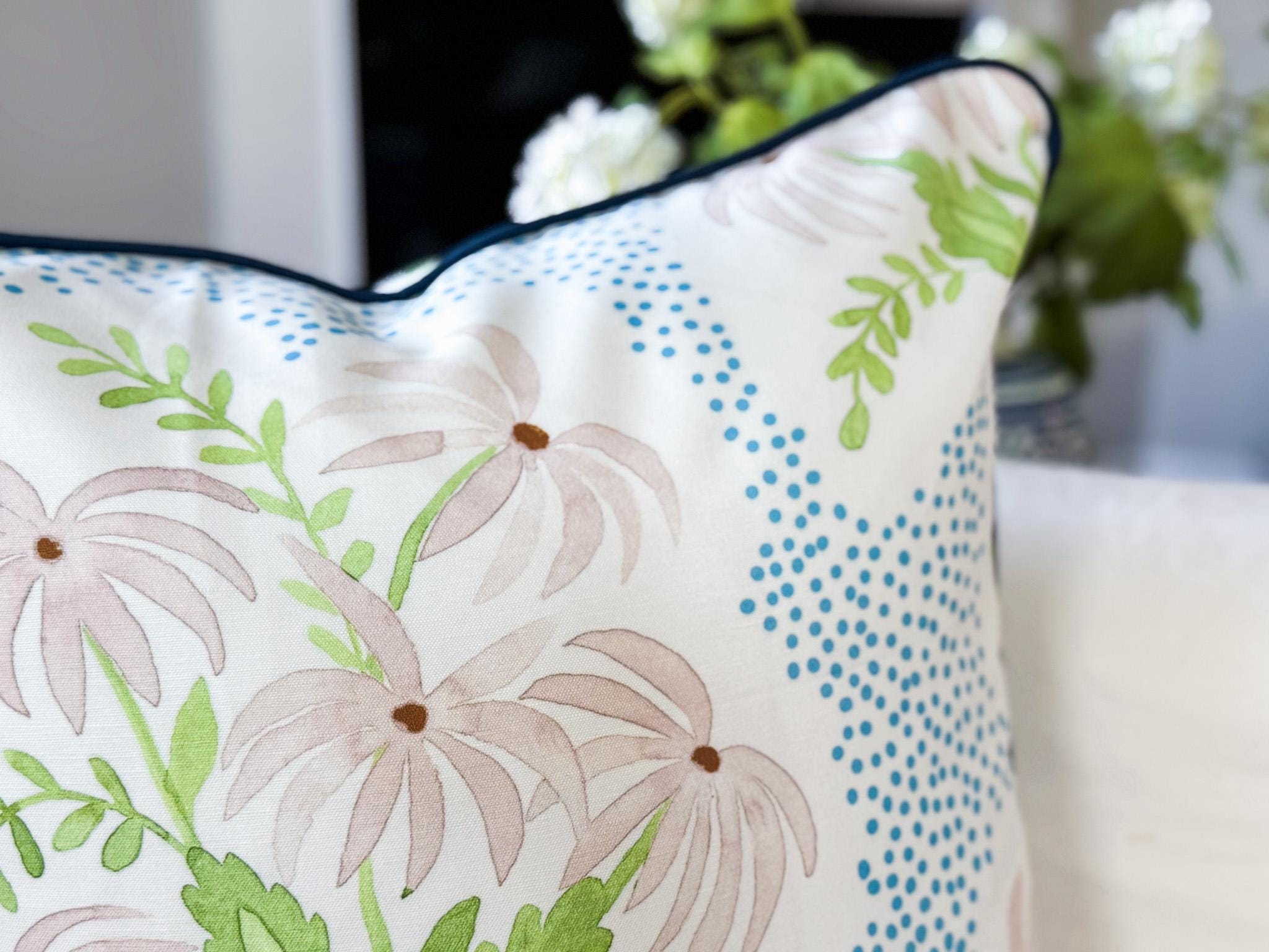 Danika Herrick Pearl's Bouquet Floral Pillow Cover - Coastal Grandmillenial Decor
