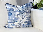 Whitney English Blue Willow Toile Pillow Cover - Grandmillennial Chinoiserie Decor