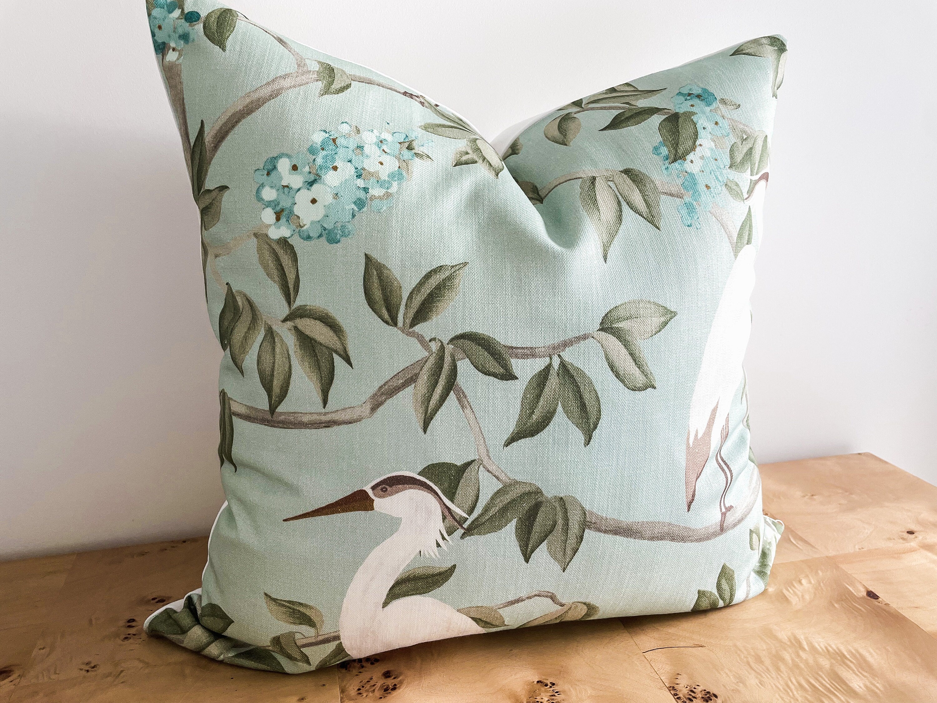 Covington Mineral Blue Heron Pillow Cover - Grandmillennial Decor