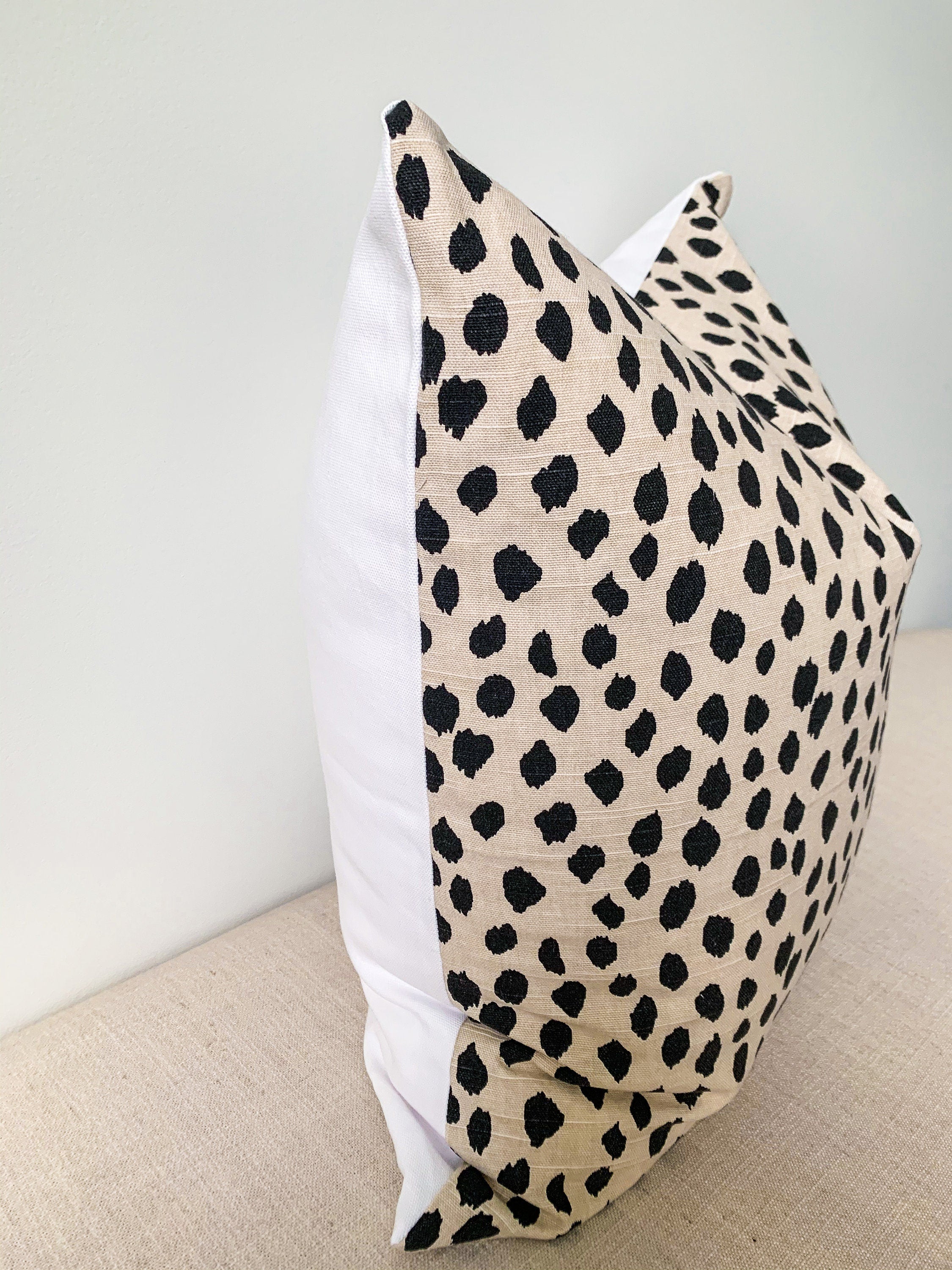 Ballard Dodie Beige Leopard Print Pillow Cover - Chinoiserie Decor