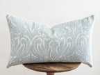 Blue Paisley Floral Pillow Cover - Modern Farmhouse Decor