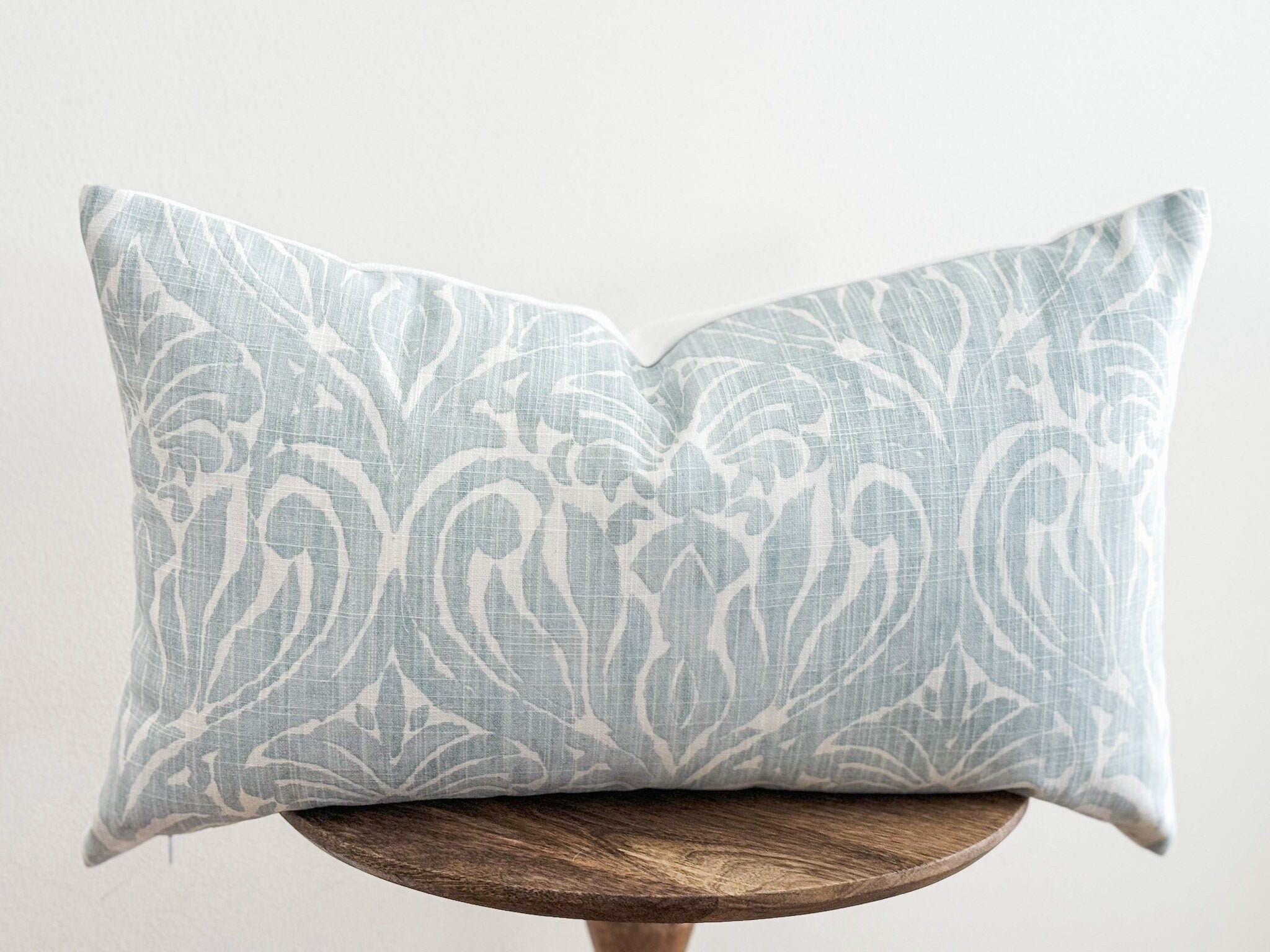 Blue Paisley Floral Pillow Cover - Modern Farmhouse Decor