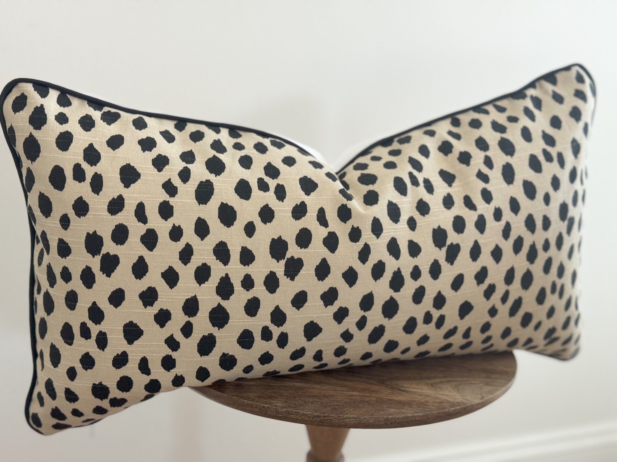 Ballard Dodie Beige Leopard Print Pillow Cover - Chinoiserie Decor