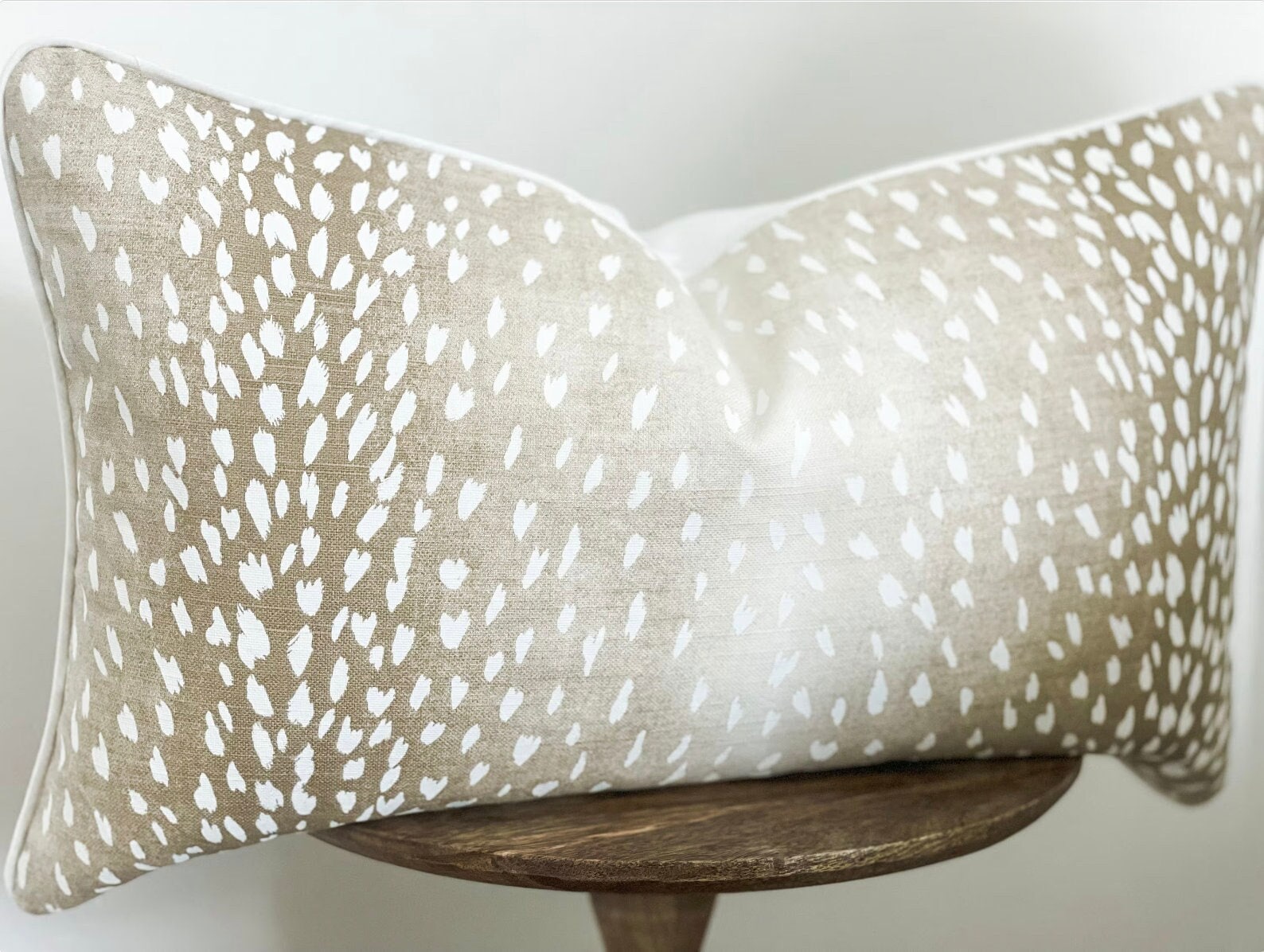 Vern Yip Fawn Beige Antelope Animal Print Pillow Cover - Chinoiserie Decor