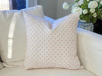 Danika Herrick Pink Tiny Palms Floral Block Print Pillow Cover - Grandmillenial Decor