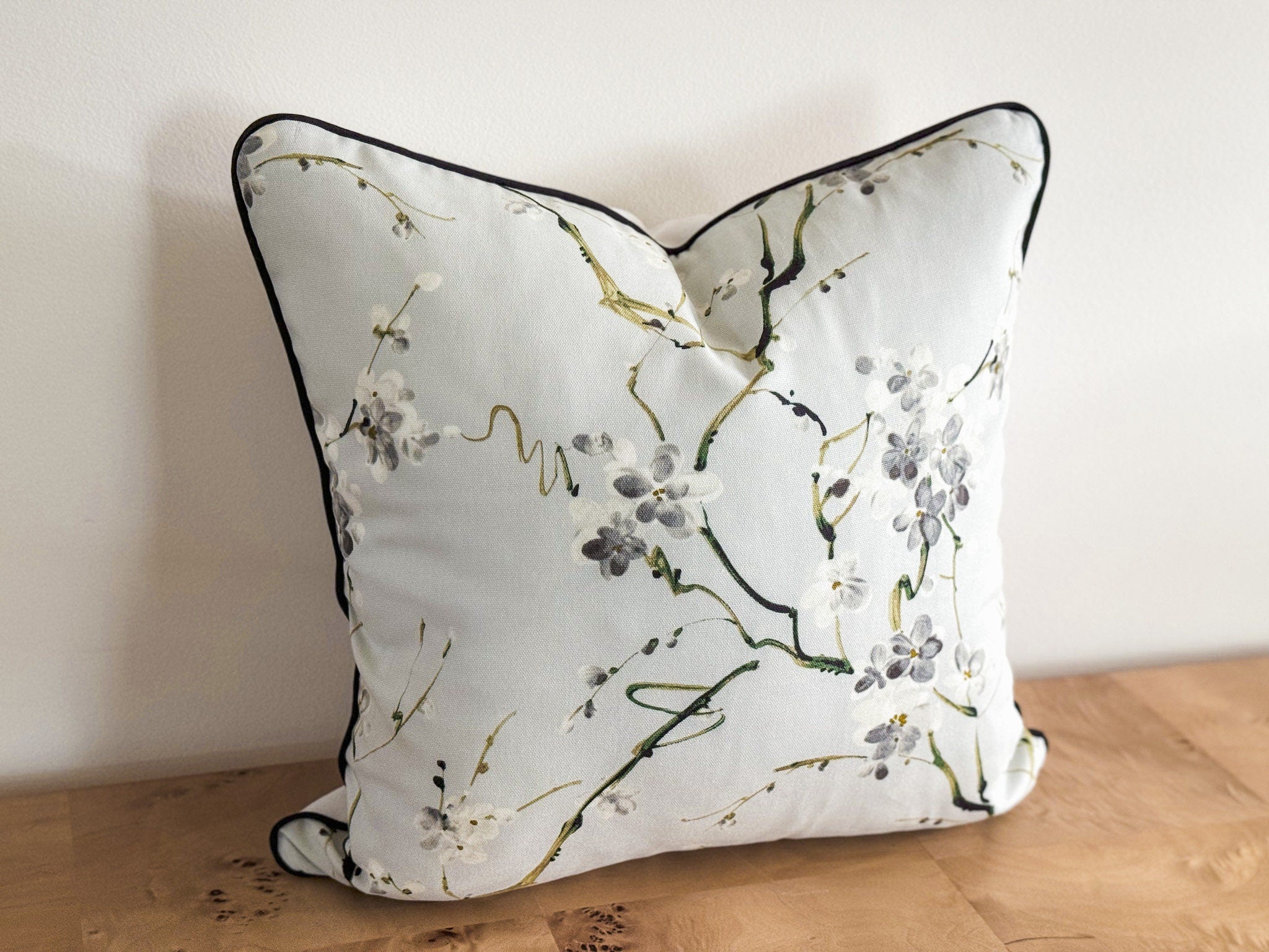 Chintz Cherry Blossom Floral Pillow Cover - Chinoiserie Decor