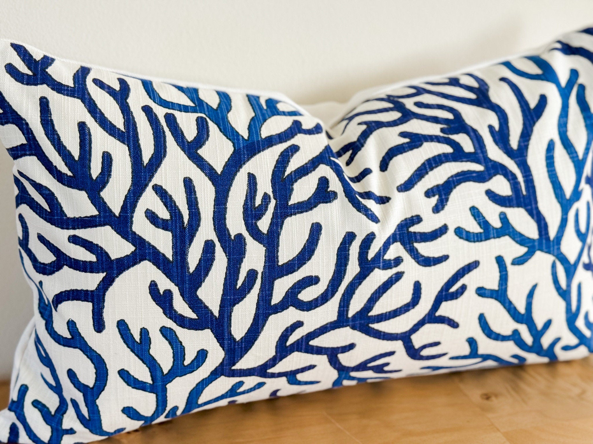 Scott Living Palace Coral Reef Blue & White Pillow Cover - Coastal Decor