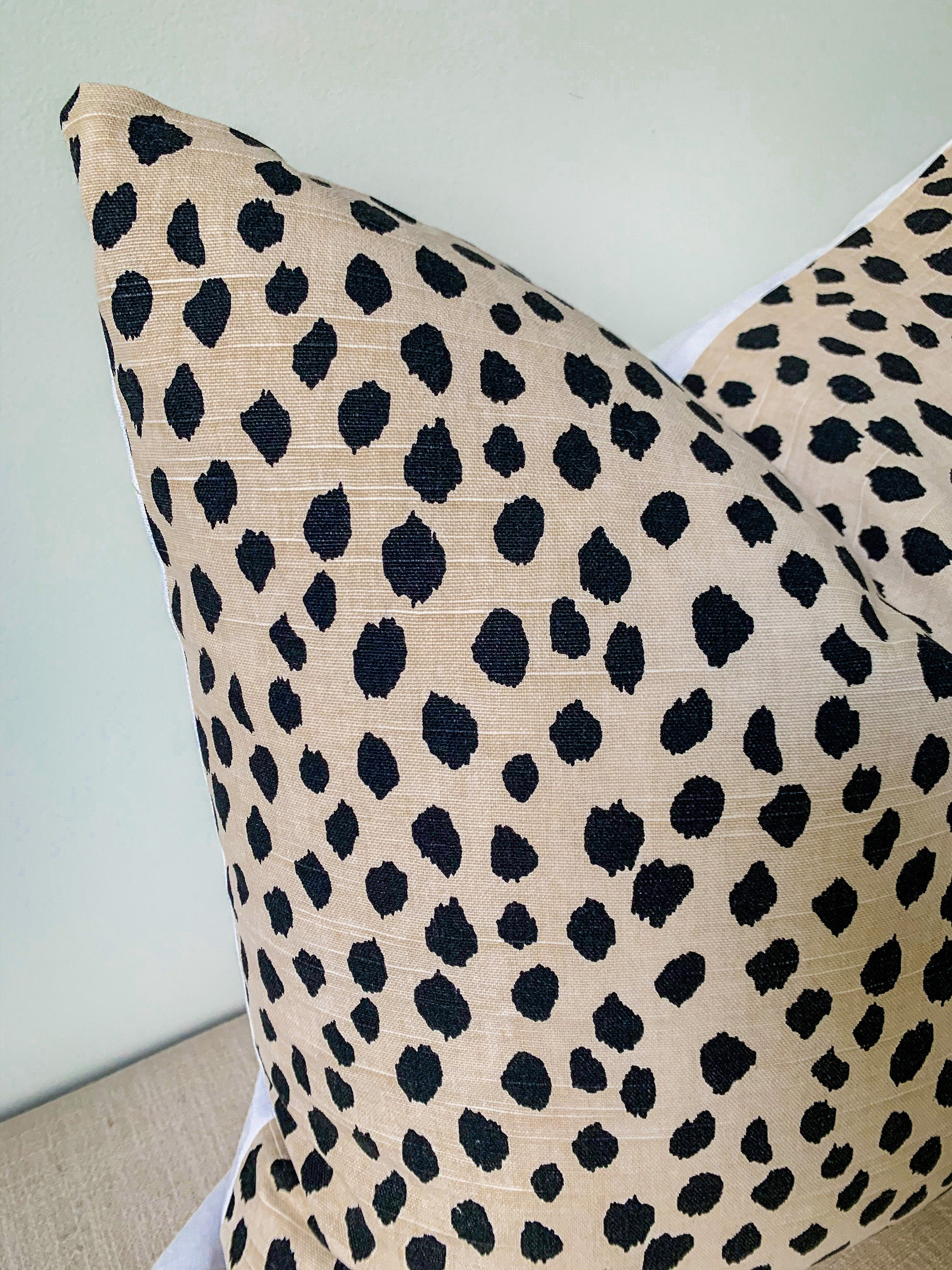 Ballard Dodie Beige Leopard Print Pillow Cover - Chinoiserie Decor