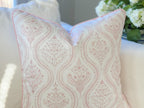 Danika Herrick Pink Monticello Floral Block Print Pillow Cover - Grandmillennial Decor