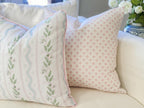 Danika Herrick Pink Vines Floral Pillow Cover in Linen Cotton Canvas - Grandmillenial Decor
