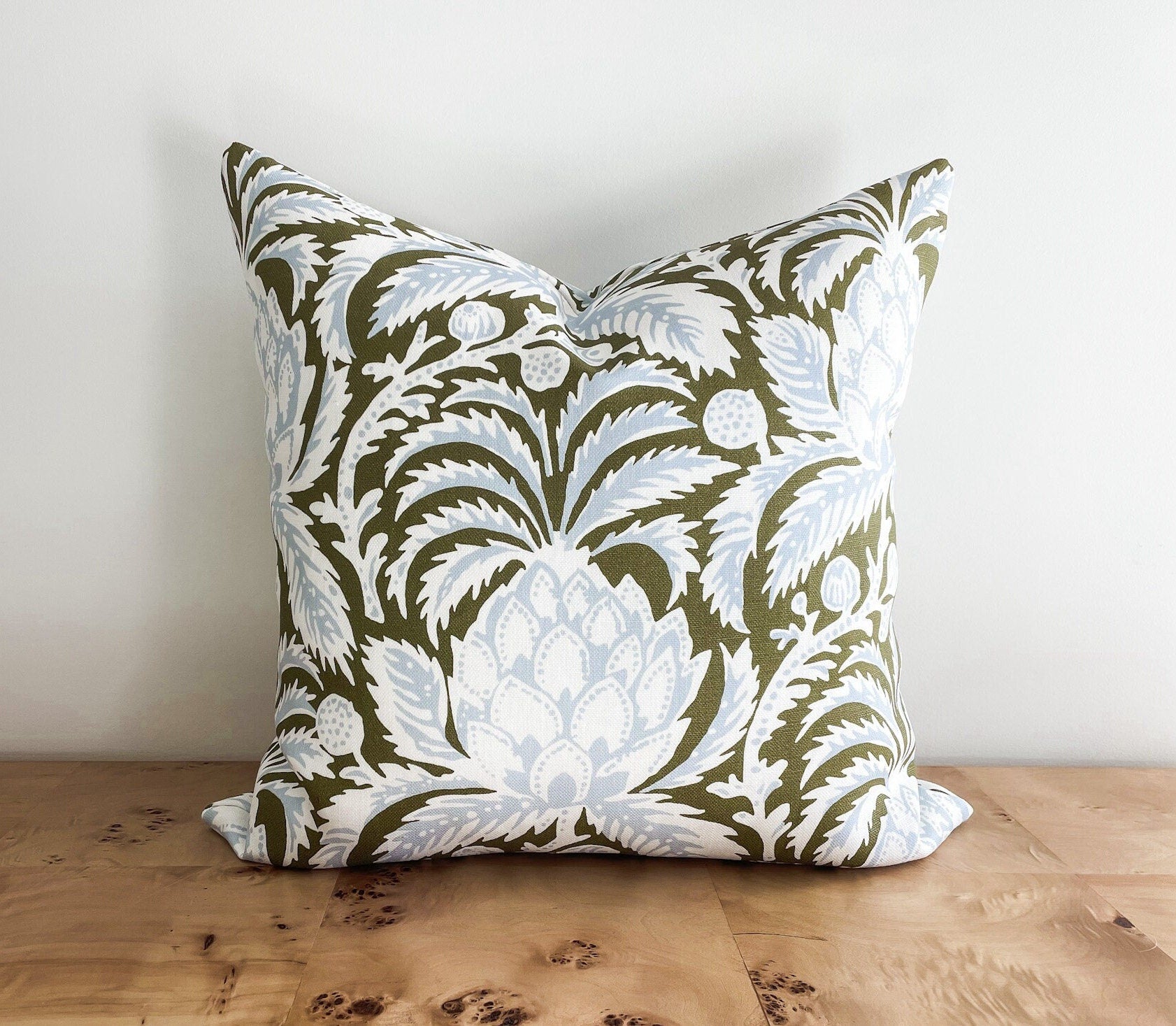 Serena & Lily Grove Artichoke Floral Pillow Cover - Coastal Grandmillenial Decor