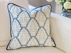 Danika Herrick Blue Scallop Paisley Pillow Cover - Coastal Grandmillennial Decor