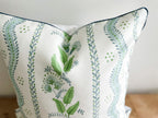 Danika Herrick Blue Green Floral Vines Pillow Cover - Grandmillenial Decor