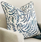 Serena & Lily Navy Priano Floral Pillow Cover - Coastal Grandmillenial Decor