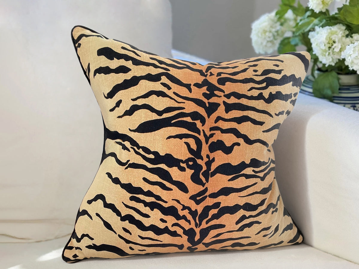 Vern Yip Amber Bengal Tiger Stripe Pillow Cover - Chinoiserie Decor