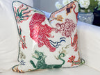 Hamilton Himalaya Tigers Dragon Pillow Cover in Natural - Grandmillennial Chinoiserie Decor