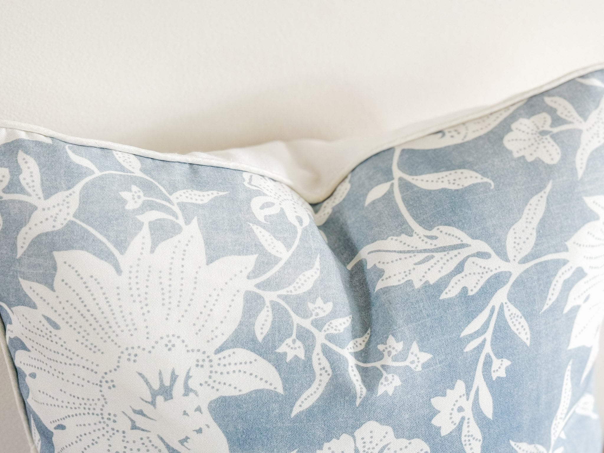 Serena & Lily Blue Deauville Floral Indoor Outdoor Pillow Cover - Coastal Grandmillenial Decor
