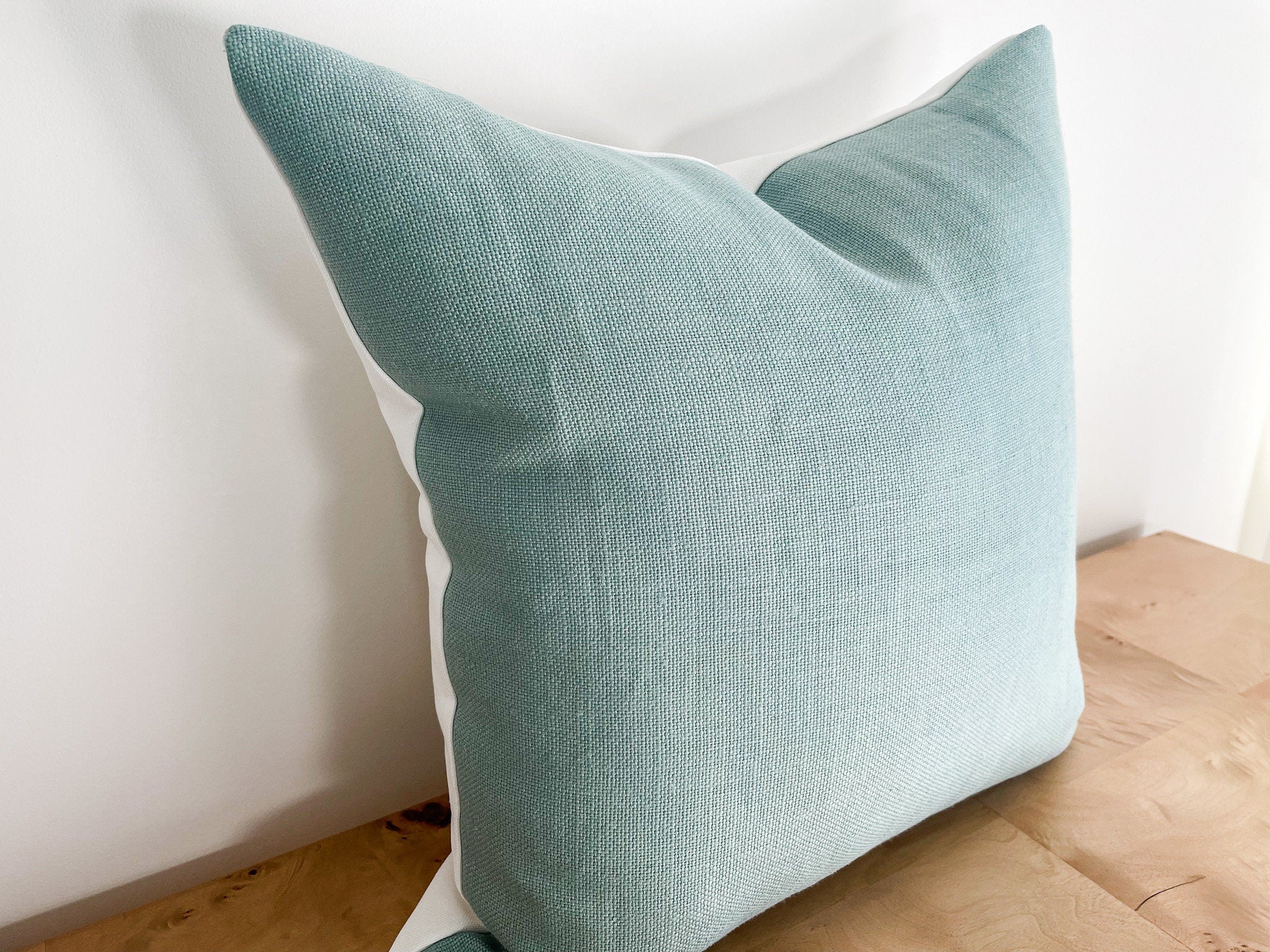 Ocean Sage Linen Pillow Cover - 12x22 Light Green Throw Pillow