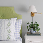 Danika Herrick Blue Green Floral Vines Pillow Cover - Grandmillenial Decor