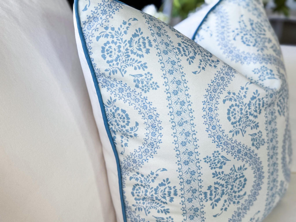 Whitney English Abigail Serpentine Floral Block Print Pillow Cover - Grandmillennial Decor