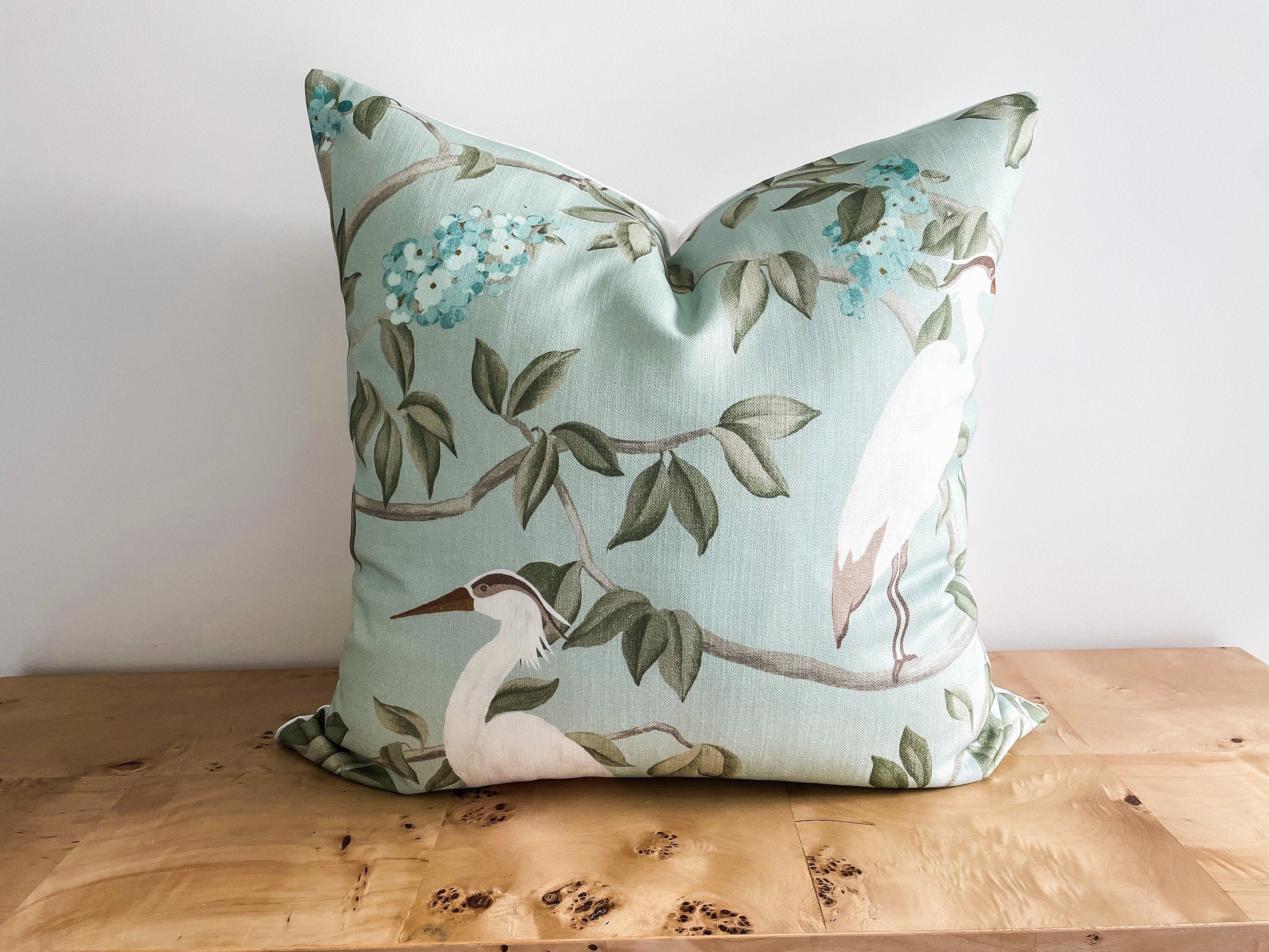 Covington Mineral Blue Heron Pillow Cover - Grandmillennial Decor