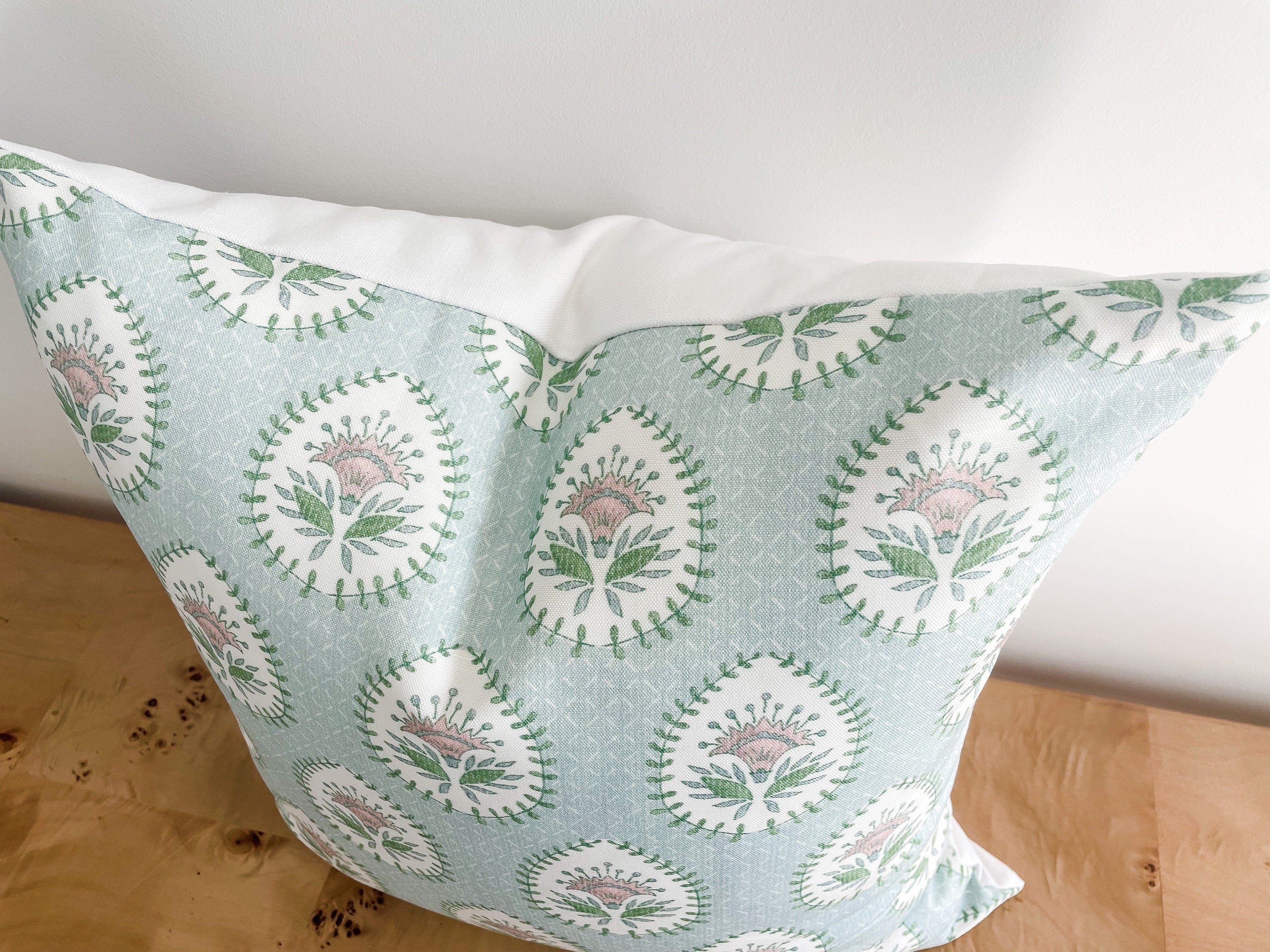 Danika Herrick Daphne Floral Block Print Pillow Cover - Grandmillenial Decor