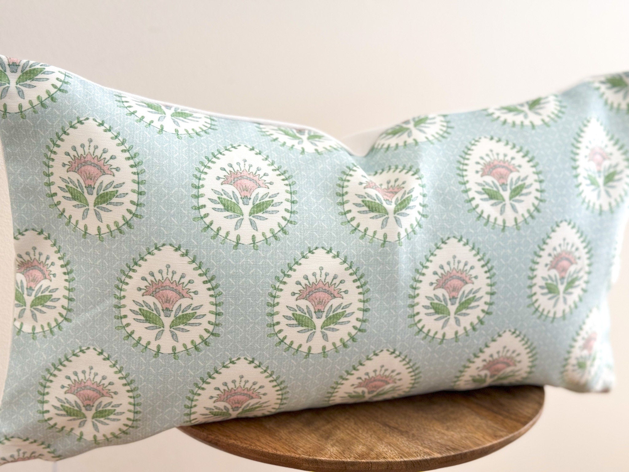 Danika Herrick Daphne Floral Block Print Pillow Cover - Grandmillenial Decor