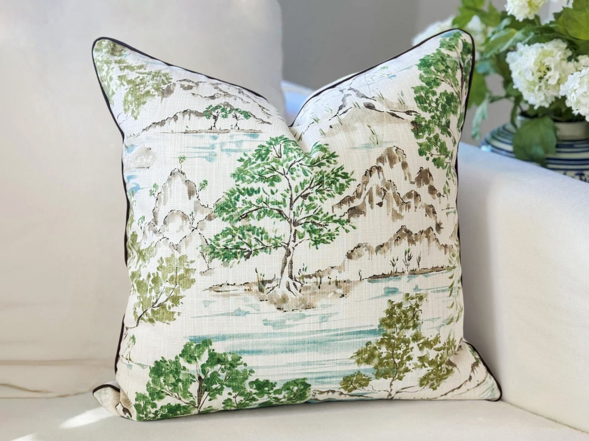 Ballard Glenna Beige Toile Pillow Cover 