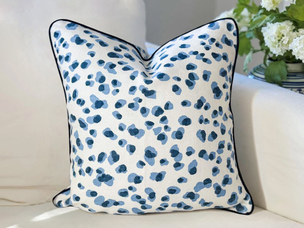 Ballard Mira Blue Leopard Print Pillow Cover