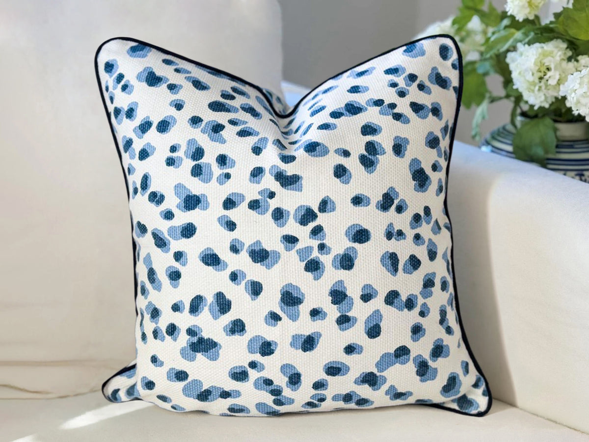 Ballard Mira Blue Leopard Print Pillow Cover