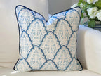 Danika Herrick Blue Scallop Paisley Pillow Cover 
