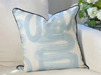 Danika Herrick Blue Squiggle Abstract Pillow Cover