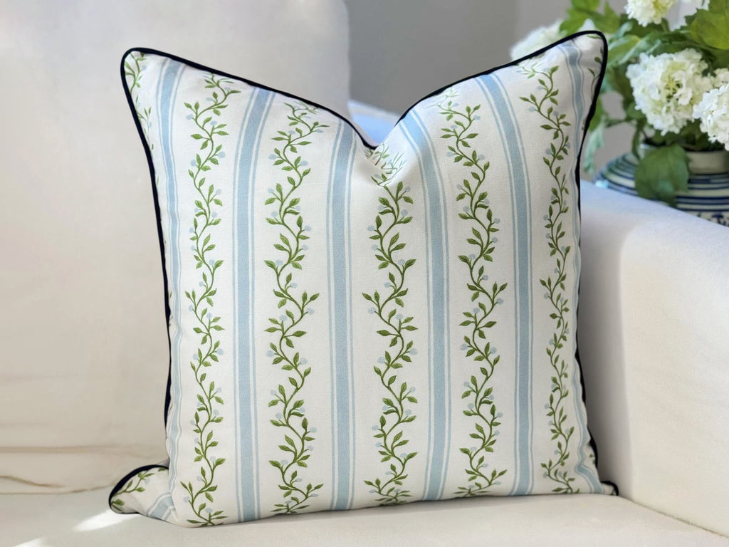 Danika Herrick Libby Floral Stripe Floral Pillow Cover