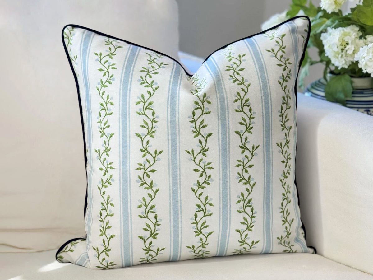 Danika Herrick Libby Floral Stripe Floral Pillow Cover