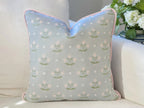 Danika Herrick Thistle Blue Floral Block Print Pillow Cover